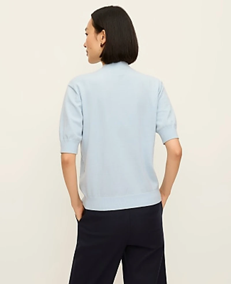 Ann Taylor Mock Neck Sweater T-Shirt Women's