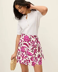 Ann Taylor Petite Floral Sarong Wrap Skirt Pink Women's