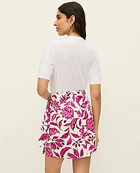 Ann Taylor Petite Floral Sarong Wrap Skirt Pink Women's
