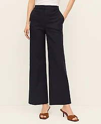 Ann Taylor The Petite High Rise Everyday Ankle Pant Doubleweave Night Sky Women's