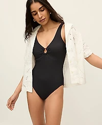 Ann Taylor Tortoiseshell Ring One Piece Swimsuit Women's