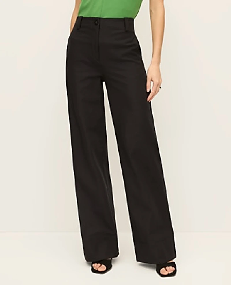 Ann Taylor The Modern Wide-Leg Pant Bi-Stretch Black Women's