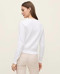 Ann Taylor Floral Jacquard Cardigan White Women's