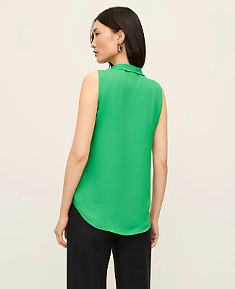 Ann Taylor Petite Bow Neck Shell Top Women's