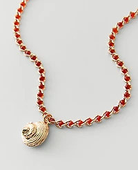 Ann Taylor Beaded Pendant Necklace Goldtone Women's