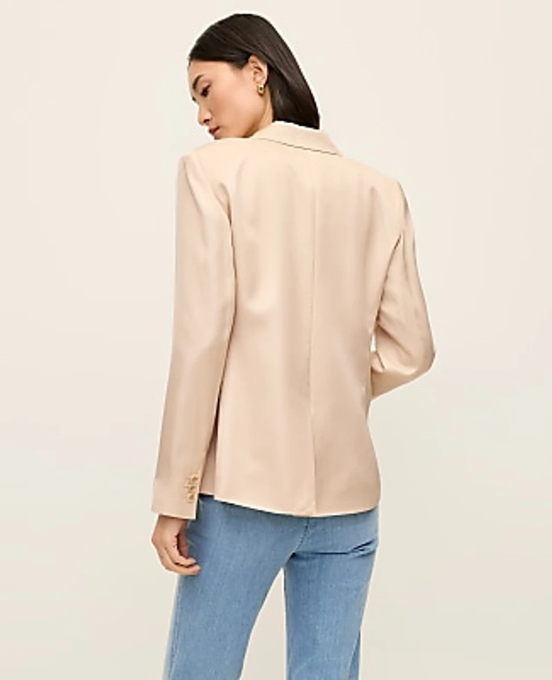 Ann Taylor The Hutton Blazer Shine Pale Sandalwood Women's
