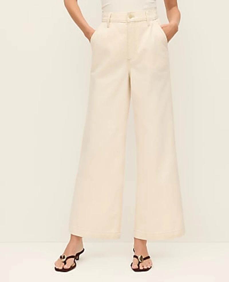 Ann Taylor Weekend Trouser Jean Ivory Women's