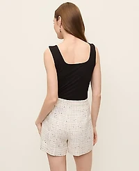 Ann Taylor The Side Zip Short Tweed Ivory Multi Women's