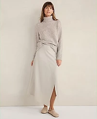 Ann Taylor Haven Well Within Marled Cashmere Cocoon Crewneck Sweater Icy Blue Heather Women's