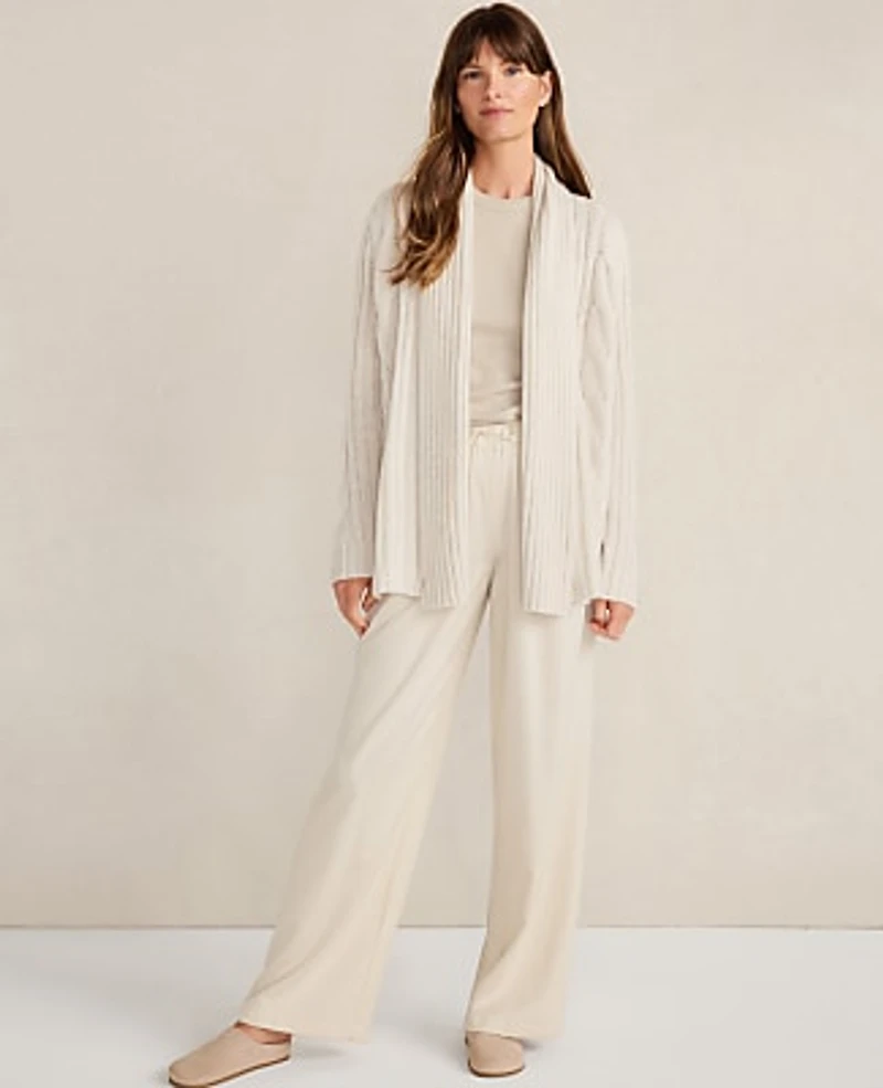 Ann Taylor Haven Well Within Cashmere Cable Open Front Cardigan Women's