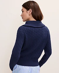 Ann Taylor Petite Weekend Cable Sweater Jacket Women's
