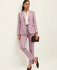Ann Taylor The Petite Greenwich Blazer in Plaid Size 6 Purple Multi Women's