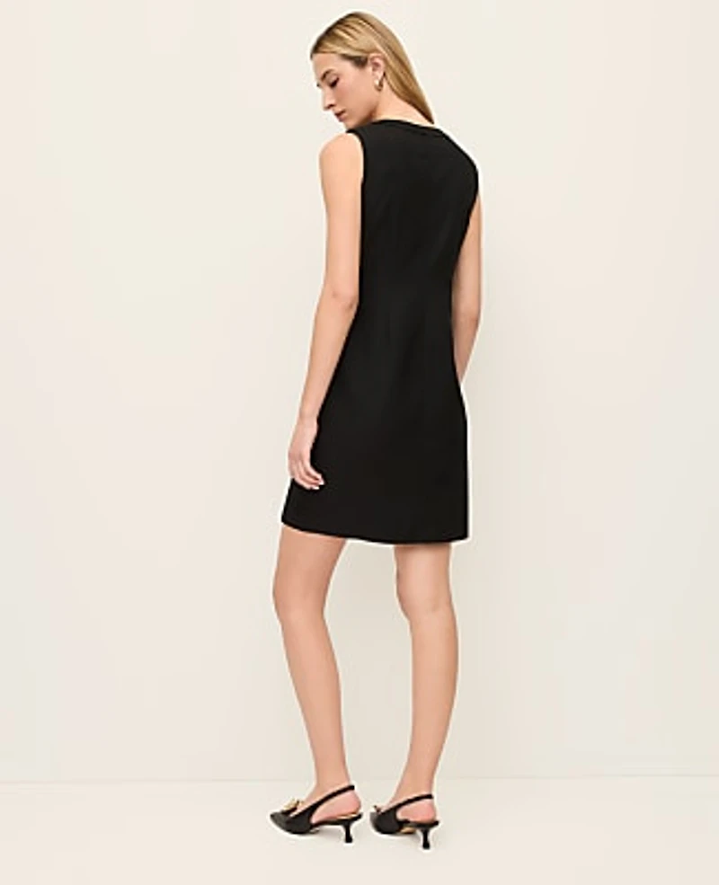 Ann Taylor Button Shift Dress Size 14 Black Women's