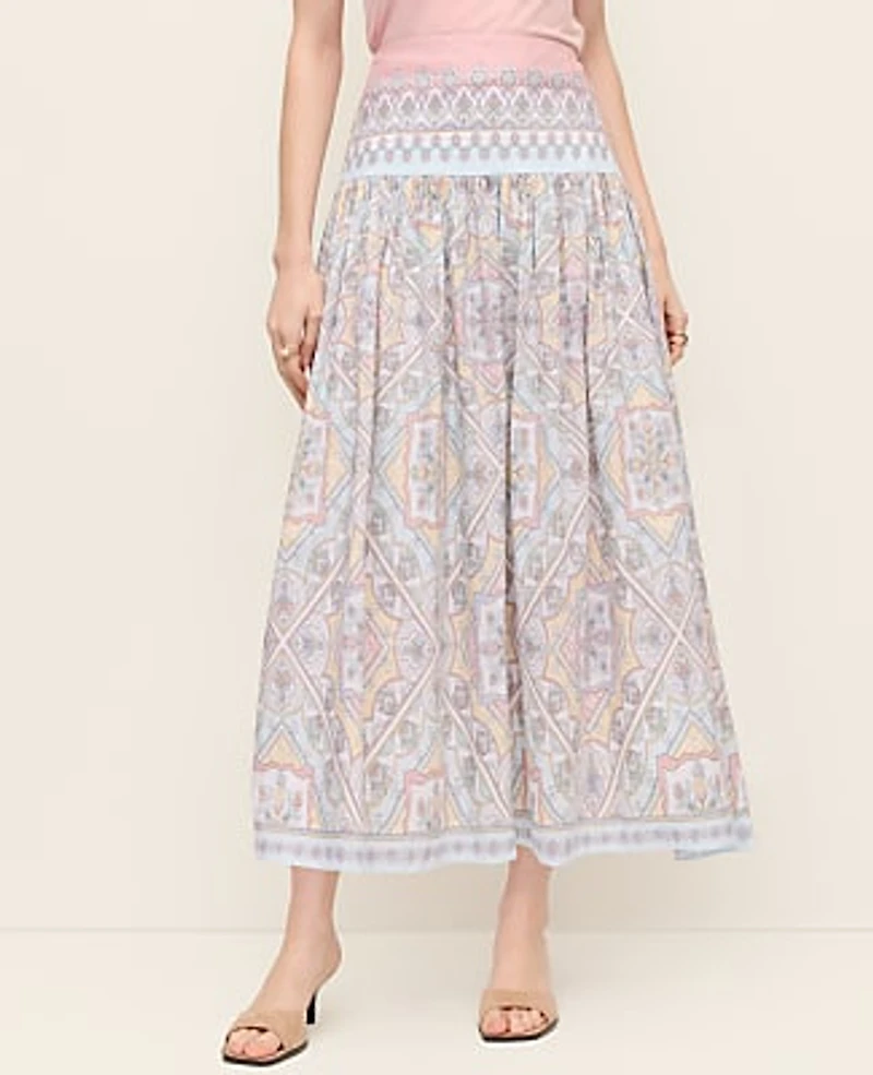 Ann Taylor Petite Paisley Maxi Skirt Size 4 Women's