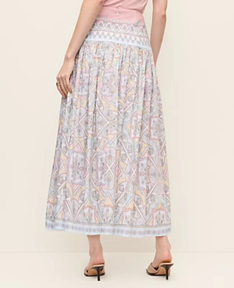 Ann Taylor Petite Paisley Maxi Skirt Size 4 Women's