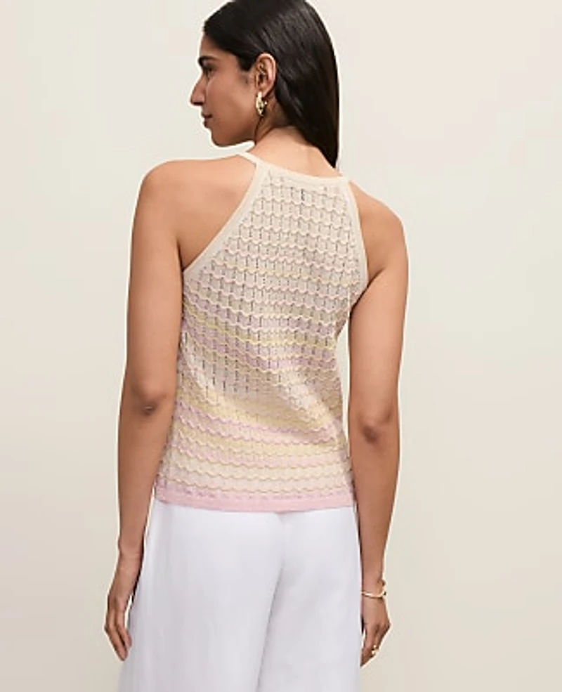 Ann Taylor Petite Halter Sweater Shell Top Ombré Pirouette Women's