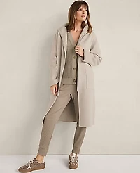 Ann Taylor Haven Well Within Wool Blend Funnel Neck Coat Light Ash Melange Women's