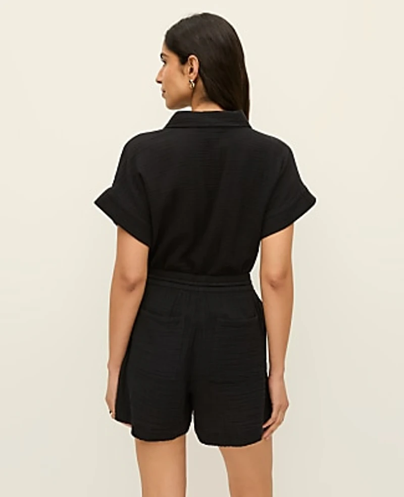 Ann Taylor The Petite Pull-On Short Cotton Gauze Women's