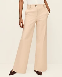 Ann Taylor The Modern Wide-Leg Pant Bi-Stretch Pale Sandalwood Women's