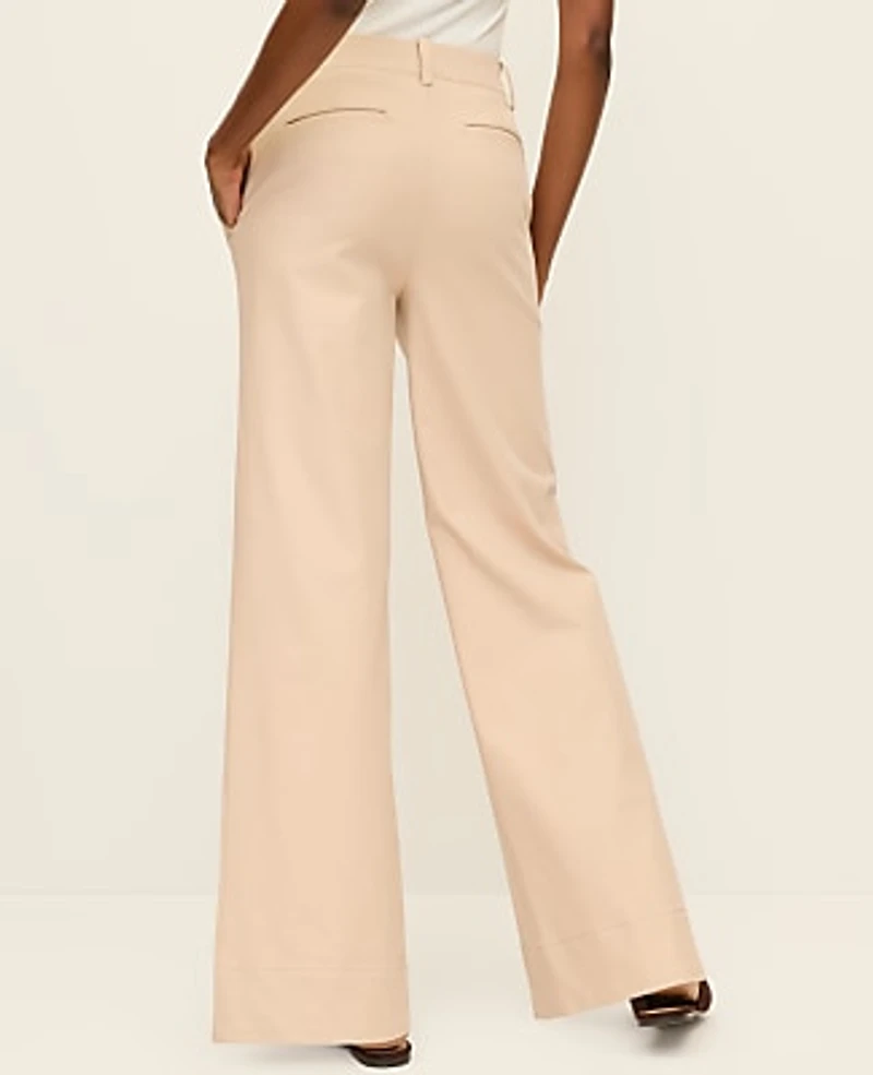 Ann Taylor The Modern Wide-Leg Pant Bi-Stretch Pale Sandalwood Women's