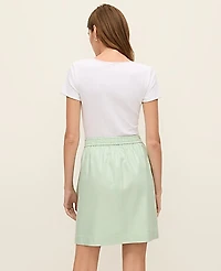 Ann Taylor Petite Weekend Belted Wrap Effect Skirt Aqua Foam Women's