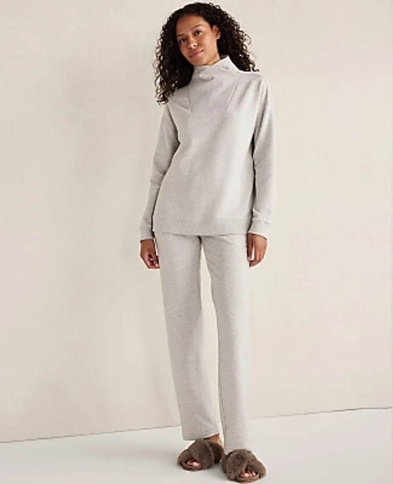 Ann Taylor Haven Well Within Fleece Straight Leg Pants Heather Women's