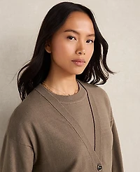 Ann Taylor Haven Well Within Relaxed Jersey Cardigan Saddle Brown Women's