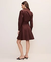Ann Taylor Petite Belted Collared Shirtdress Women's