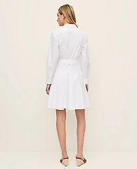 Ann Taylor Petite Belted Collared Shirtdress Women's