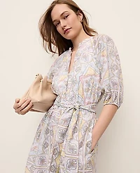 Ann Taylor Petite Paisley Flare Dress Size 10 Women's