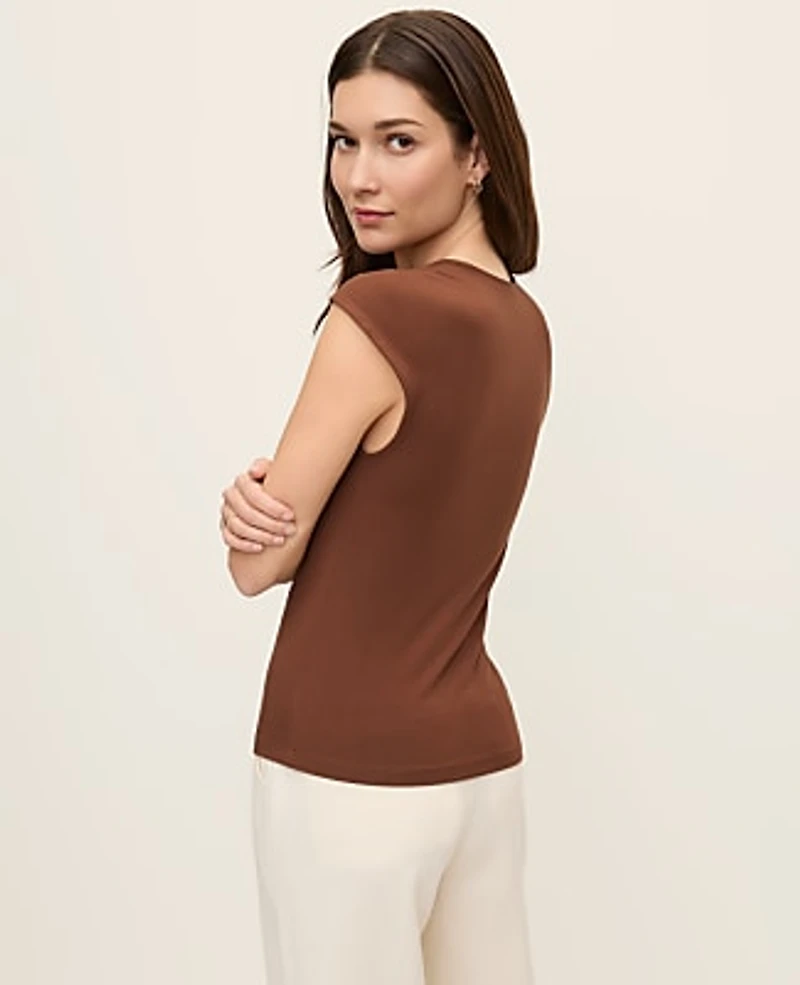 Ann Taylor Asymmetric Draped Top Women's
