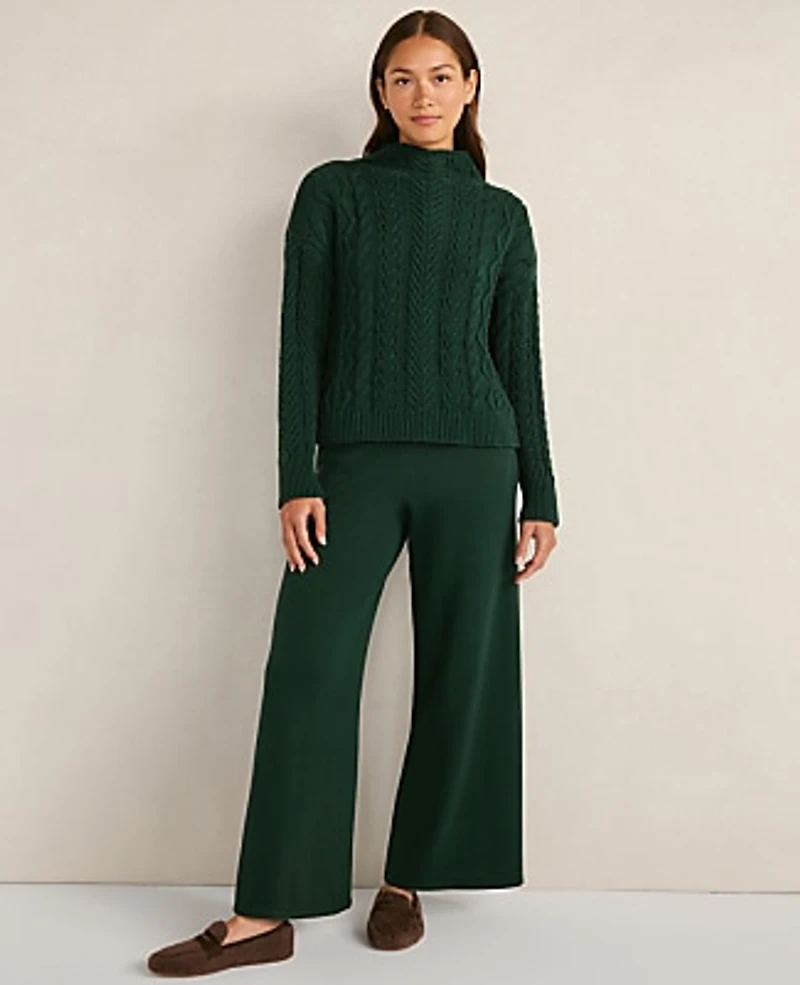 Ann Taylor Haven Well Within Organic Cotton Relaxed Wide Leg Pants Women's