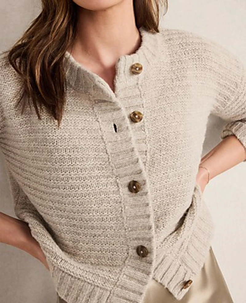Ann Taylor Haven Well Within Merino Wool Cashmere Link Stitch Cardigan Women's