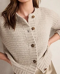 Ann Taylor Haven Well Within Merino Wool Cashmere Link Stitch Cardigan Women's