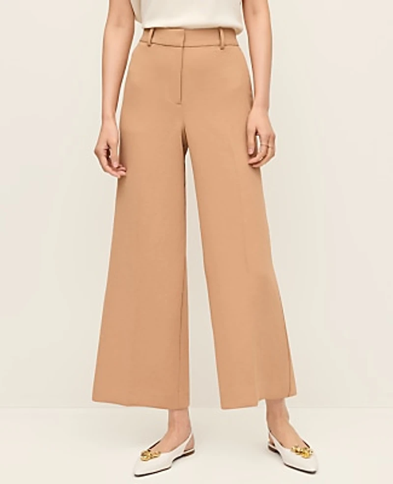 Ann Taylor The Wide-Leg Cropped Pant Weathered Oak Women's