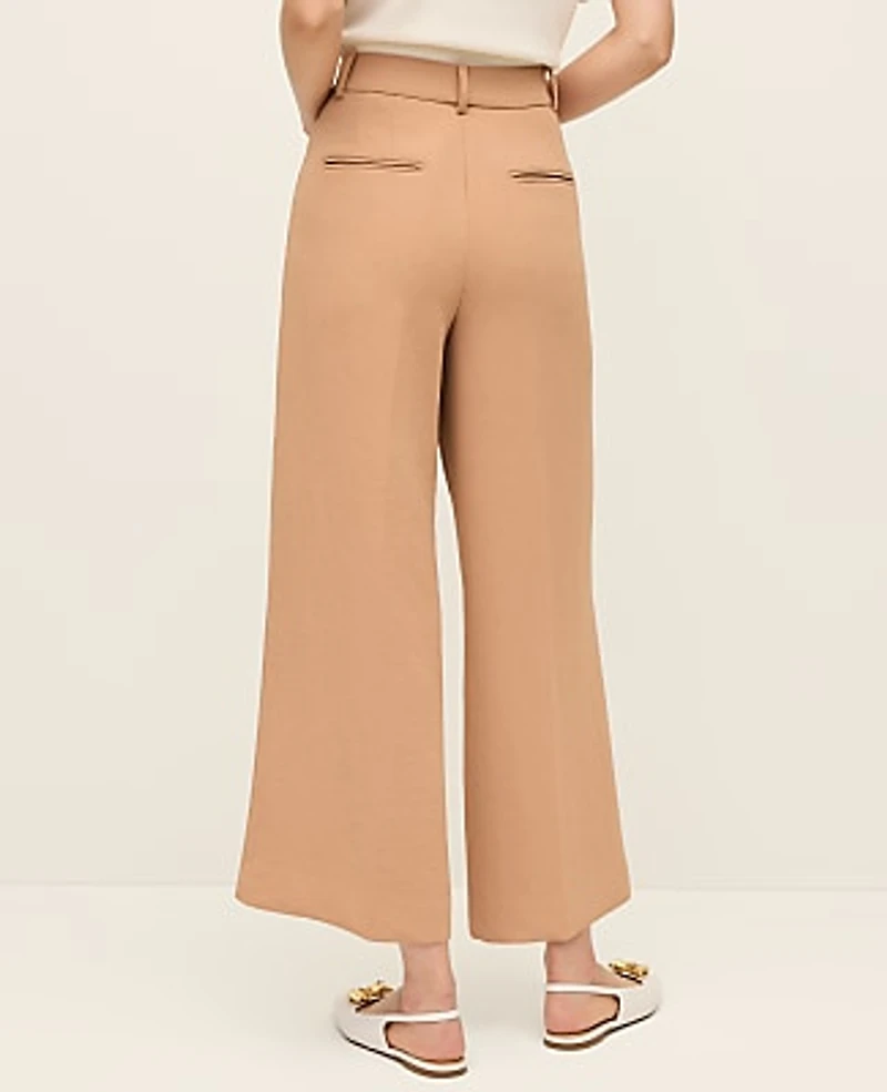 Ann Taylor The Wide-Leg Cropped Pant Weathered Oak Women's