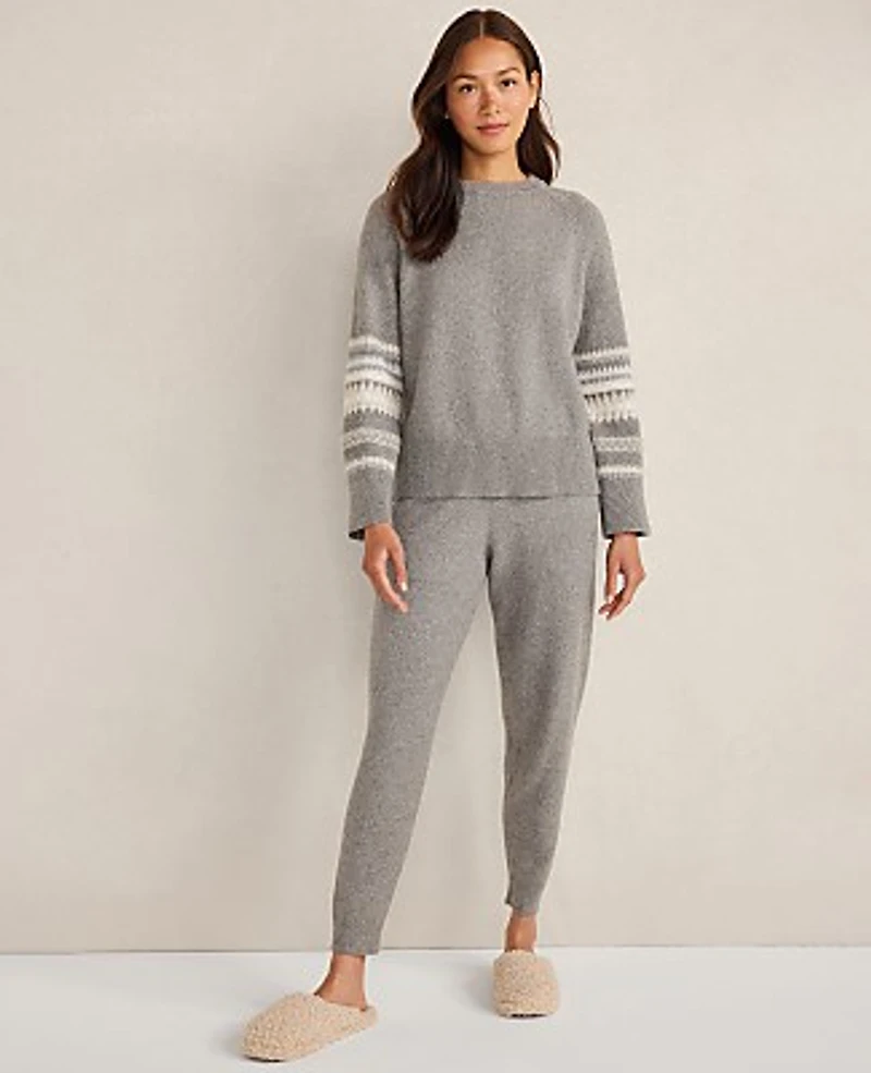 Ann Taylor Haven Well Within Organic Cotton Blend Nostalgic Fair Isle Crewneck Sweater 003708 Women's
