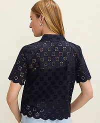 Ann Taylor Eyelet Blouse Women's