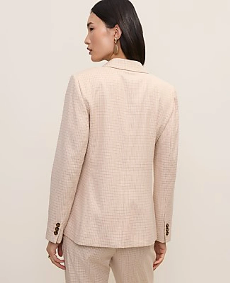 Ann Taylor The Hutton Blazer Houndstooth Neutral Blend Women's