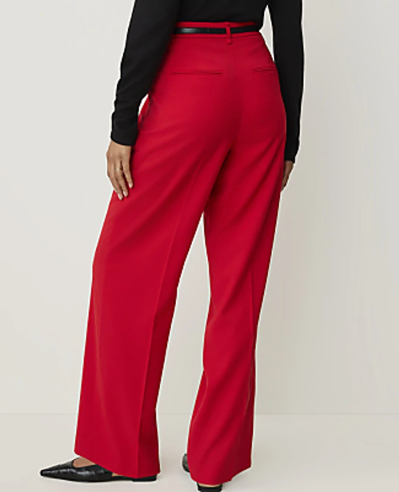 Ann Taylor The Pleated Straight Pant Bright Poppy Women's