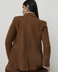Ann Taylor The Greenwich Blazer Genuine Suede Caramel Women's