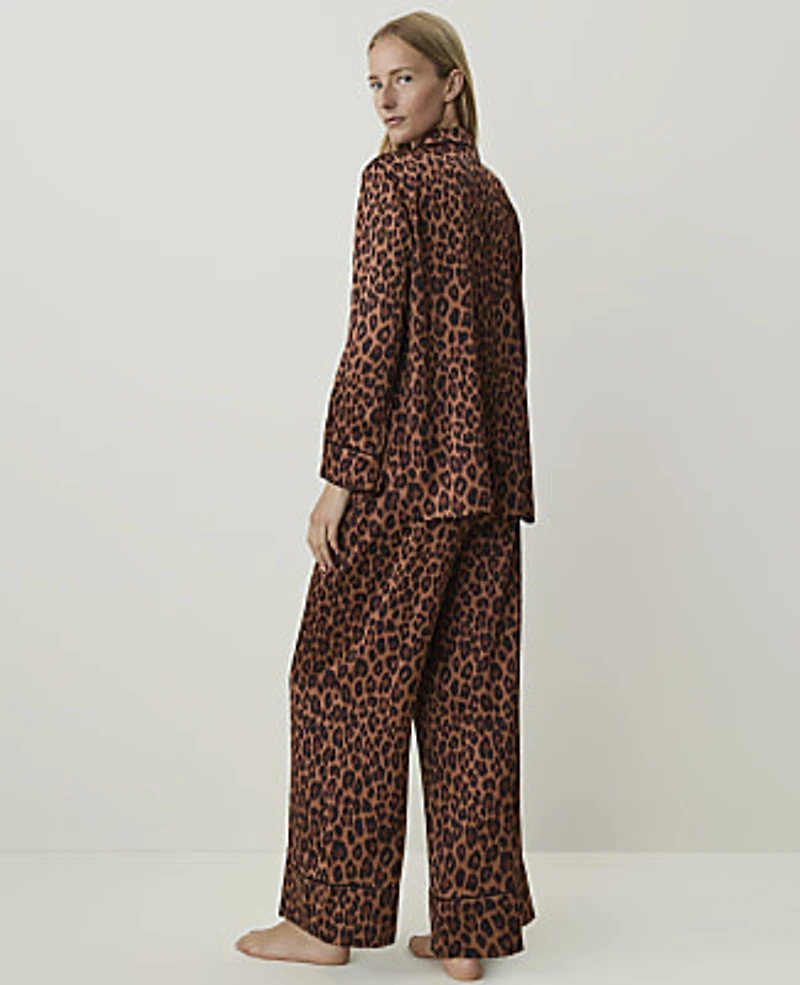 Ann Taylor Satin Pajama Set Cafe Au Lait Women's