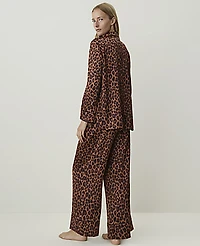 Ann Taylor Satin Pajama Set Cafe Au Lait Women's