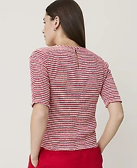 Ann Taylor Gingham Smocked Ruffle Trimmed Top Women's