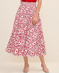 Ann Taylor Eyelet Full Midi Skirt White Women's
