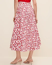 Ann Taylor Eyelet Full Midi Skirt White Women's
