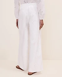 Ann Taylor The Petite Eyelet Easy Palazzo Pant White 9000 Women's
