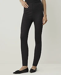 Ann Taylor Houndstooth Side Zip Legging Black Grey Women's