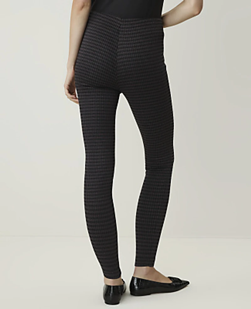 Ann Taylor Houndstooth Side Zip Legging Black Grey Women's