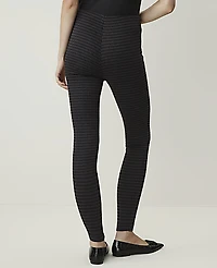 Ann Taylor Houndstooth Side Zip Legging Black Grey Women's